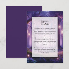 Cartão De Informações Floresta Encantada de Violeta à Meia-Noite