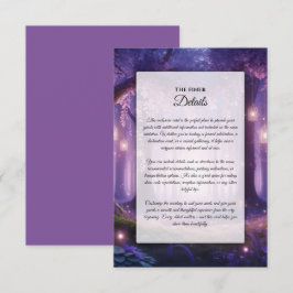 Cartão De Informações Floresta Encantada de Violeta à Meia-Noite