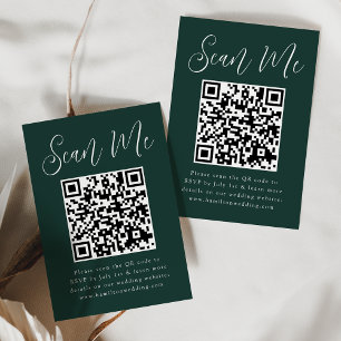 Cartão De Informações Floresta Verde Código QR de Resposta de Casamento 