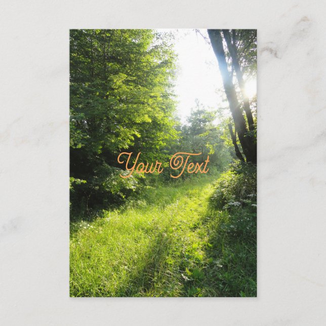 Cartão De Informações Floresta Verde Prado Personalizado (Frente)