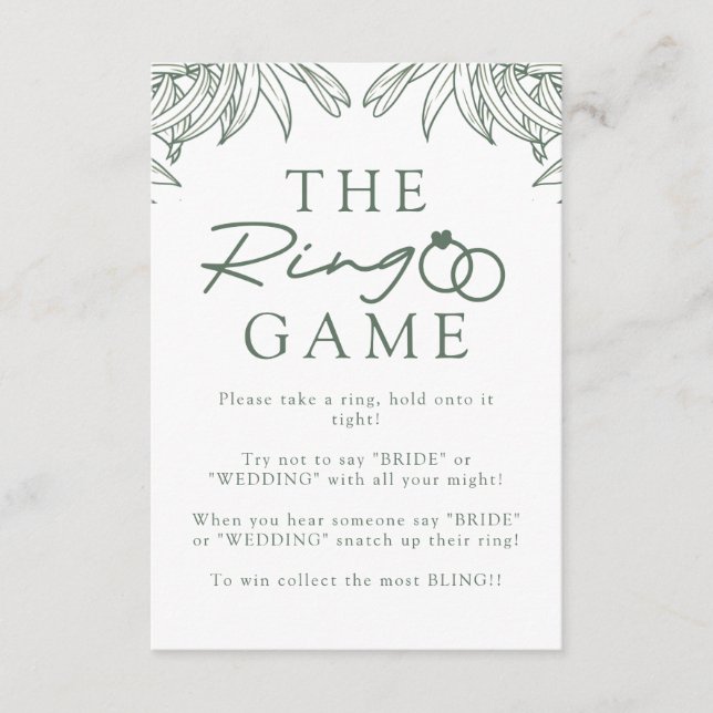 Cartão De Informações Floresta Verde Simples Botânica Não Diga Noiva (Frente)