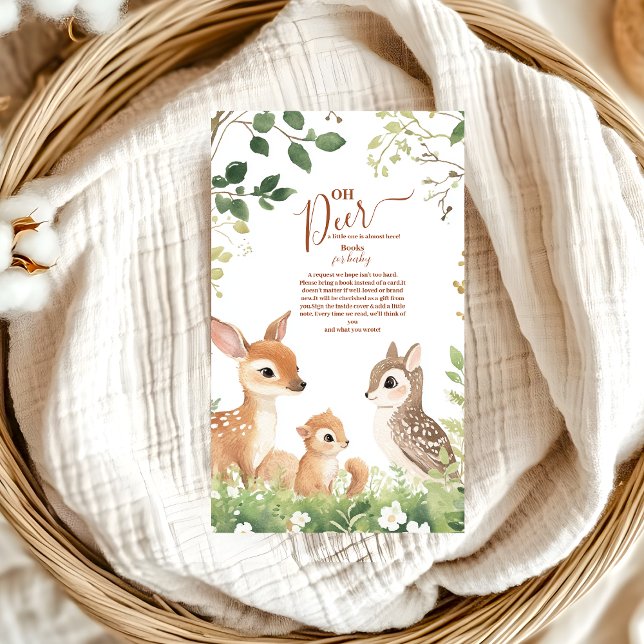 Cartão De Informações Floresta Woodland Oh Deer Books para Bebê (Criador carregado)
