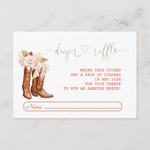 Cartão De Informações Fofle Floral Boots Fralda Raffle