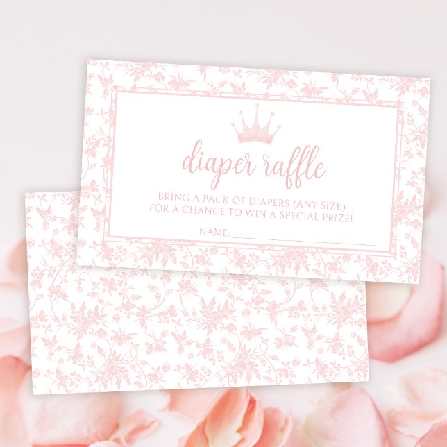 Cartão De Informações Fofo de fralda da princesa rosa (Criador carregado)