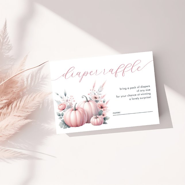 Cartão De Informações Fofo de Fralda de abóbora rosa (Criador carregado)