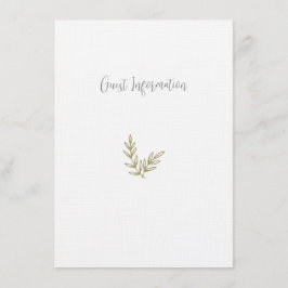 Cartão De Informações Folha Botânica de Bambu Boho Suave Elegante Verde