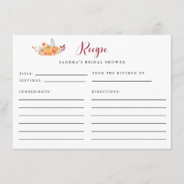 Cartão De Informações Folha de Seleção de Recebimento do chá de panela o