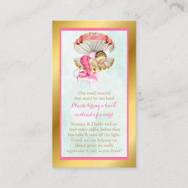 Cartão De Informações Folha de Sereia Solicitação de Dormir Pérolas Dour