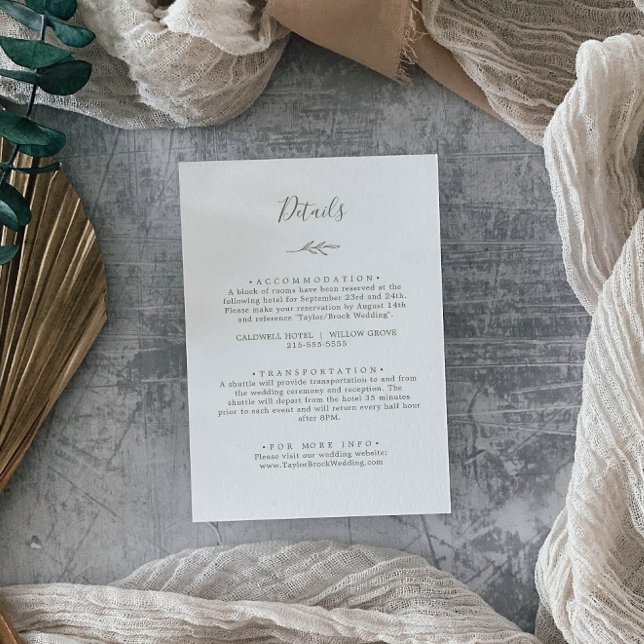 Cartão De Informações Folha mínima | Detalhes do Verde Oleícola (Criador carregado)