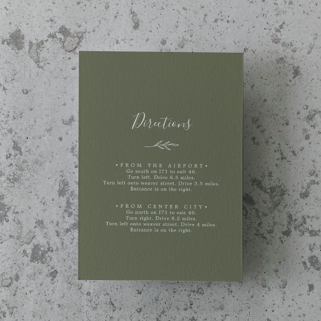 Cartão De Informações Folha mínima | Direções verdes escuras (Criador carregado)