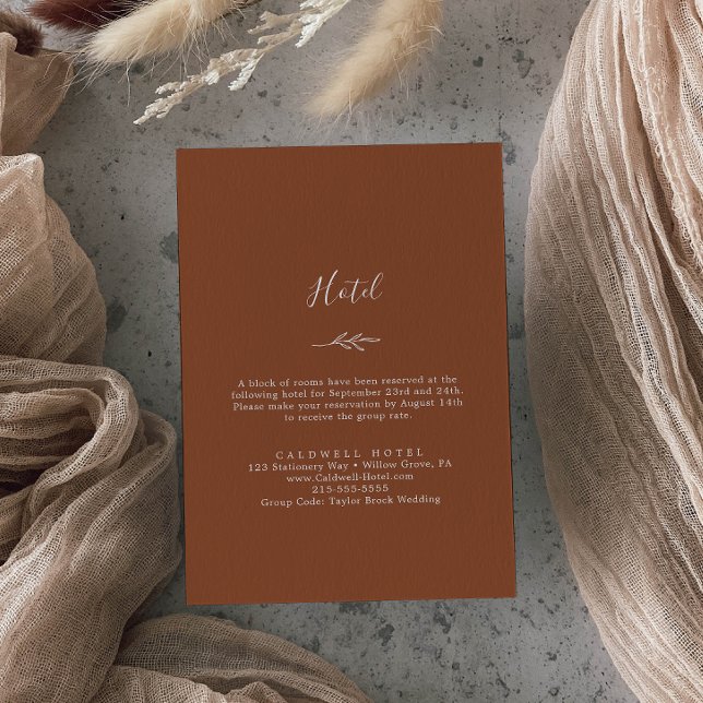 Cartão De Informações Folha mínima | Hotel Terracotta (Criador carregado)