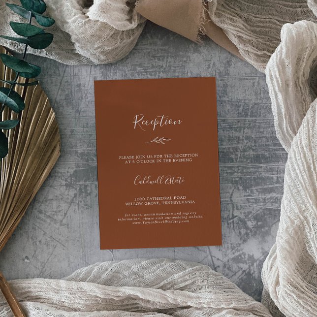 Cartão De Informações Folha mínima | Recepção Terracotta (Criador carregado)