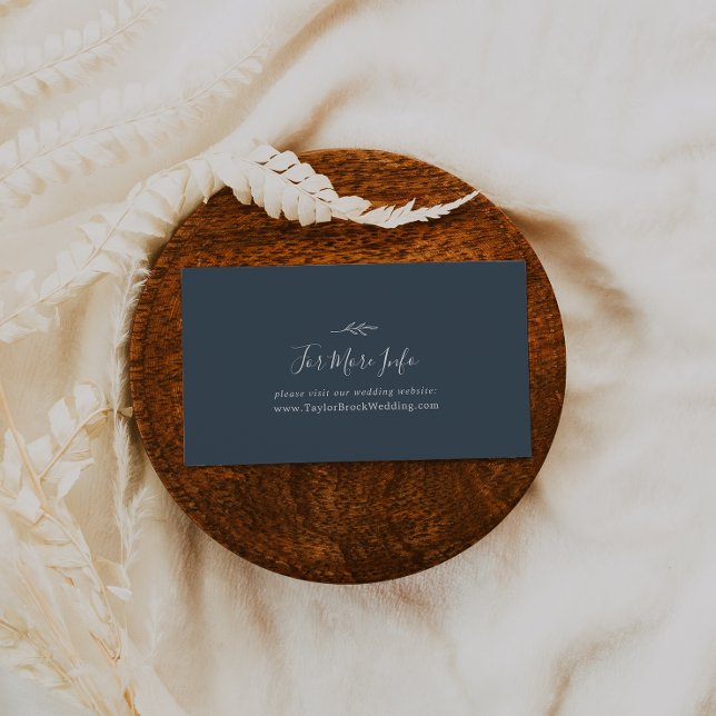 Cartão De Informações Folha mínima | Slate Blue Wedding Website (Criador carregado)