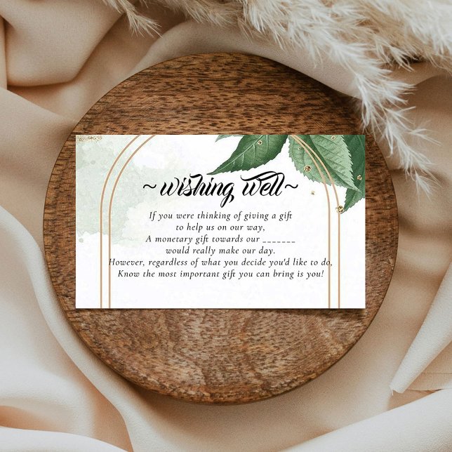 Cartão De Informações Folhagem Botânica Elegante Desejando Bem para Casa (Criador carregado)