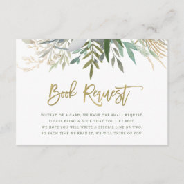 Cartão De Informações Folhagem Chic | Pedido de Livro Bebê