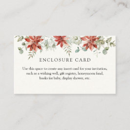 Cartão De Informações Folhagem de Inverno e Poinsettia Personalizado