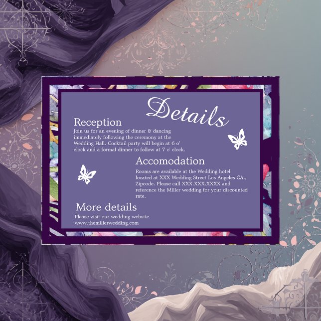 Cartão De Informações Folhagem de lavanda de flor silvestre (Criador carregado)