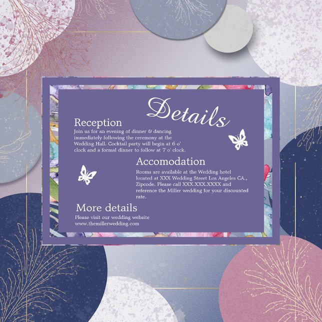 Cartão De Informações Folhagem de lavanda de flor silvestre (Criador carregado)