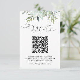 Cartão De Informações Folhagem de Verdura Simples Código QR Detalhes do