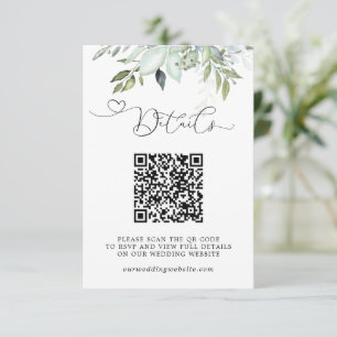 Cartão De Informações Folhagem de Verdura Simples Código QR Detalhes do
