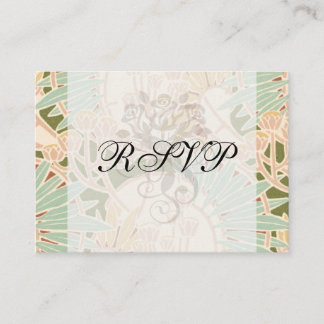 Cartão De Informações folhagem decorativa art nouveau floral