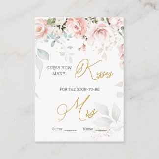 Cartão De Informações Folhagem Floral Rosa Quantos Beijos no Jar