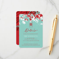 Folhas de Bambu Turquesa Detalhes do Casamento Chi