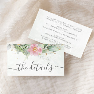Cartão De Informações Folhas De Eucalipto Elegante Casamento Floral