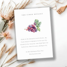 Folhas de Uva em Aquarela Elegante para Casamento