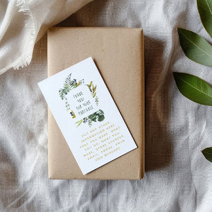 Cartão De Informações Folhas e flores, borda floral