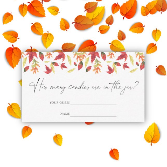 Cartão De Informações Folhas em queda - Adivinha quantos jogos de doces (Criador carregado)
