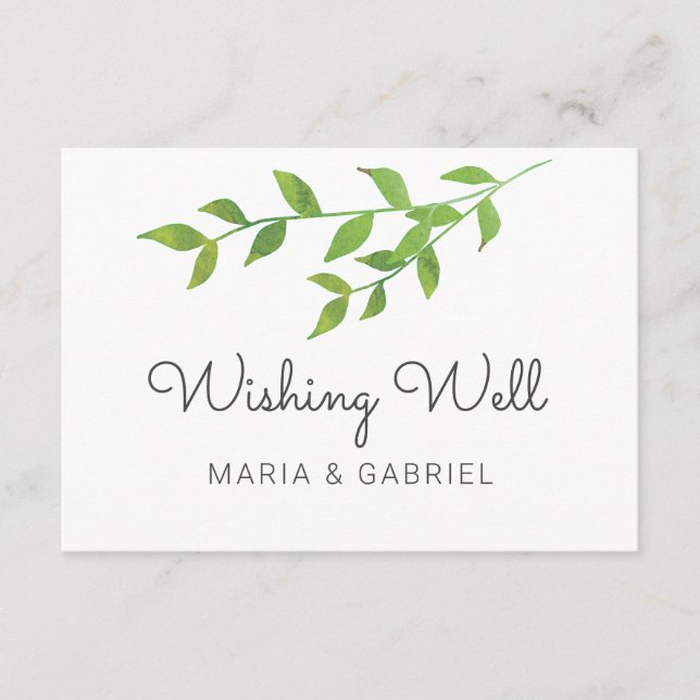 Cartão De Informações Folhas primavera verdes. Na moda de casamento que  (Frente)