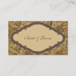 Cartão De Informações Folhas Quentes de Outono Vitoriano Antigo