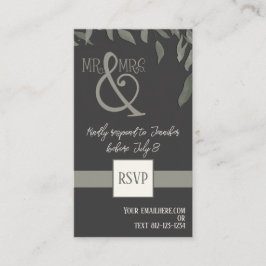 Cartão De Informações Folhas Simples Casamento de Inspirividade Legante 