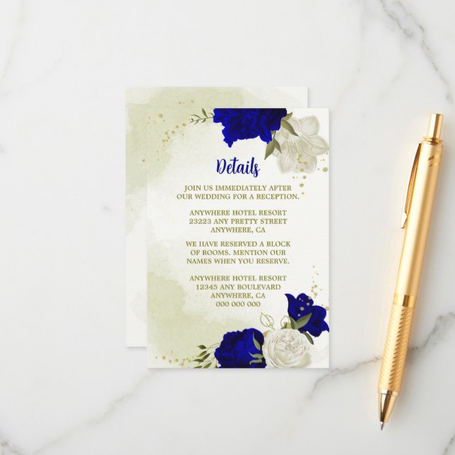 Cartão De Informações Folhas verdes azuis-reais (Frente/Verso In Situ)