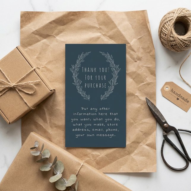 Cartão De Informações Folheto de flor branca Cartão, encomendas de clien (White flower wreath insert Card, customer orders.)