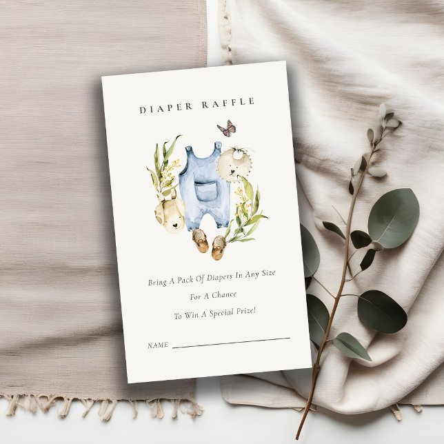 Cartão De Informações Foliage Boy Clothes Fralda Raffle Chá de fraldas (Criador carregado)