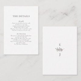 Cartão De Informações Foliage Details Enclosure Enclosure Card