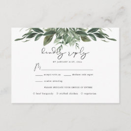 Cartão De Informações Foliage Leaf Wedding RSVP Card