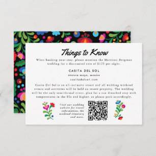 Cartão de Informações Folk de Bordados Mexicanos C