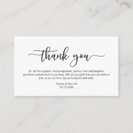 Cartão De Informações Fonte minimalista preta moderna, Agradecimento de 