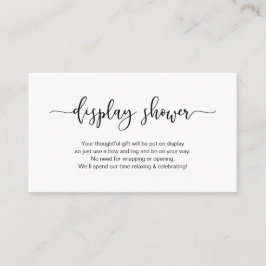 Cartão De Informações Fonte minimalista preta moderna, Display Shower