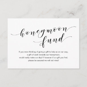 Cartão De Informações Fonte preta moderna, desejo do Fundo Honeymoon de