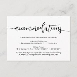 Cartão De Informações Fonte romântica moderna Black, Acomodações, hot