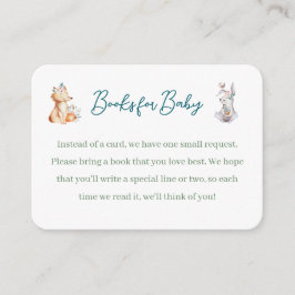 Cartão De Informações Forest Animal Woodland Baby Shower Book Request