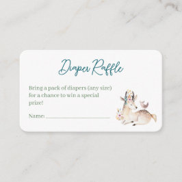Cartão De Informações Forest Animal Woodland Baby Shower Diaper Raffle