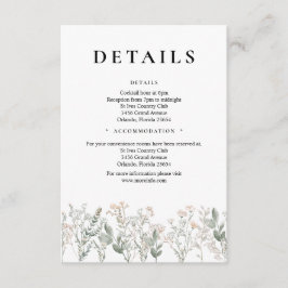 Cartão De Informações Forest Wildflowers QR Code Enclosure Card