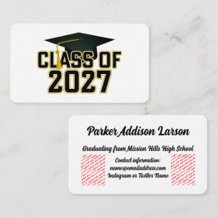 Cartão De Informações Formatura da turma de 2027 de Letterman