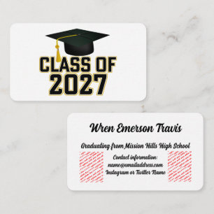 Cartão De Informações Formatura da turma de 2027 de Letterman