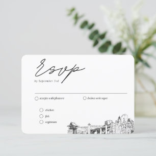 Cartão De Informações Fort Worth Wedding RSVP Tradicional Opções de Refe